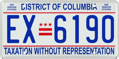 DC license plate EX6190