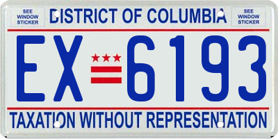DC license plate EX6193
