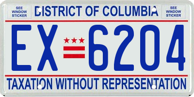 DC license plate EX6204