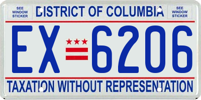 DC license plate EX6206