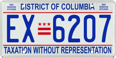 DC license plate EX6207