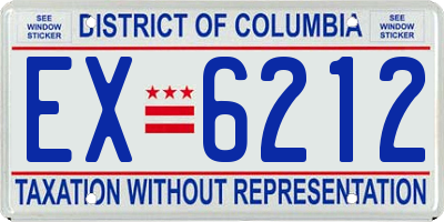 DC license plate EX6212
