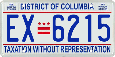 DC license plate EX6215