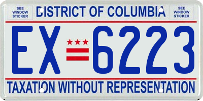 DC license plate EX6223