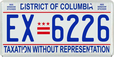 DC license plate EX6226