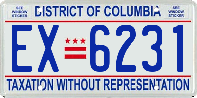 DC license plate EX6231