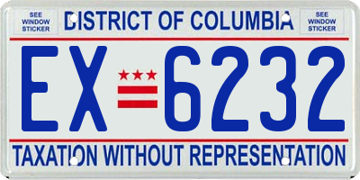 DC license plate EX6232