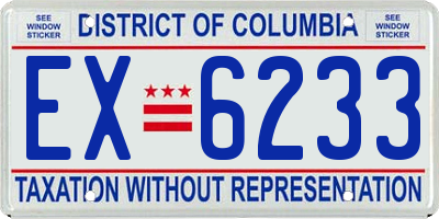 DC license plate EX6233