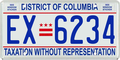 DC license plate EX6234