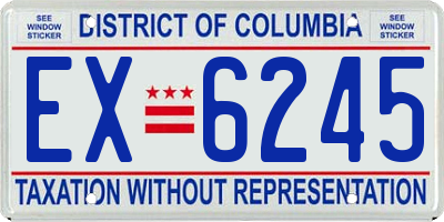 DC license plate EX6245