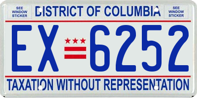 DC license plate EX6252