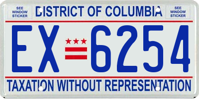 DC license plate EX6254