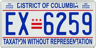 DC license plate EX6259