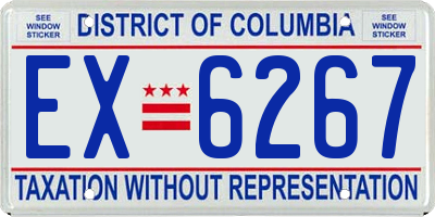 DC license plate EX6267