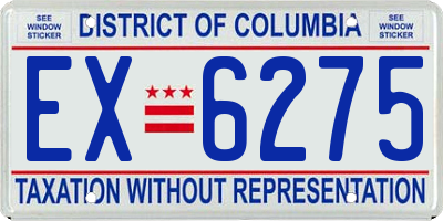 DC license plate EX6275