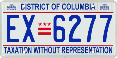 DC license plate EX6277