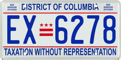 DC license plate EX6278