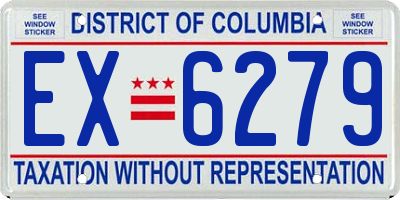 DC license plate EX6279