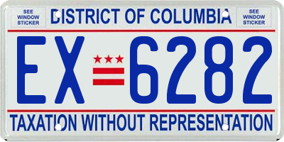 DC license plate EX6282