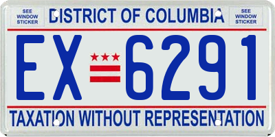 DC license plate EX6291