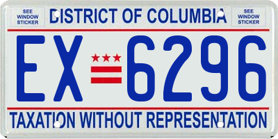 DC license plate EX6296