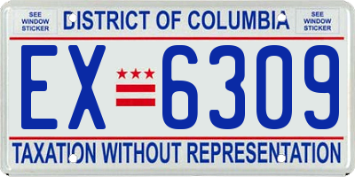 DC license plate EX6309