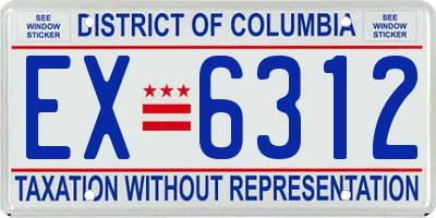 DC license plate EX6312