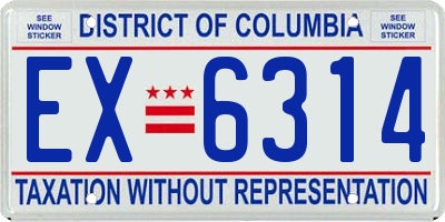 DC license plate EX6314