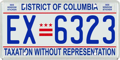 DC license plate EX6323