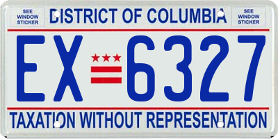 DC license plate EX6327