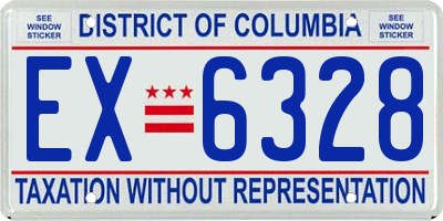 DC license plate EX6328