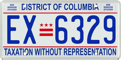 DC license plate EX6329