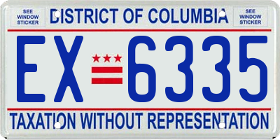 DC license plate EX6335