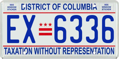 DC license plate EX6336