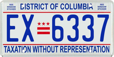 DC license plate EX6337