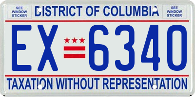 DC license plate EX6340