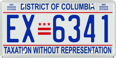 DC license plate EX6341