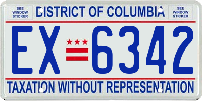 DC license plate EX6342