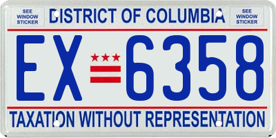 DC license plate EX6358