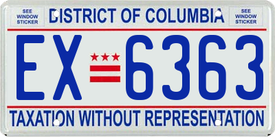 DC license plate EX6363