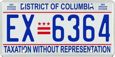 DC license plate EX6364