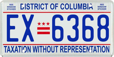 DC license plate EX6368