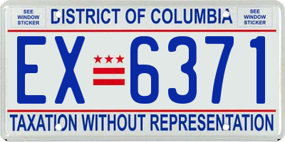 DC license plate EX6371
