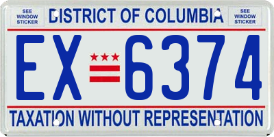 DC license plate EX6374