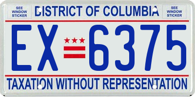 DC license plate EX6375