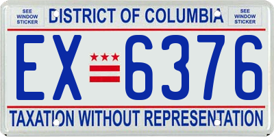 DC license plate EX6376