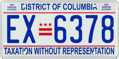 DC license plate EX6378