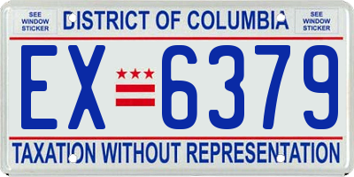 DC license plate EX6379