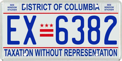 DC license plate EX6382