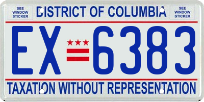 DC license plate EX6383